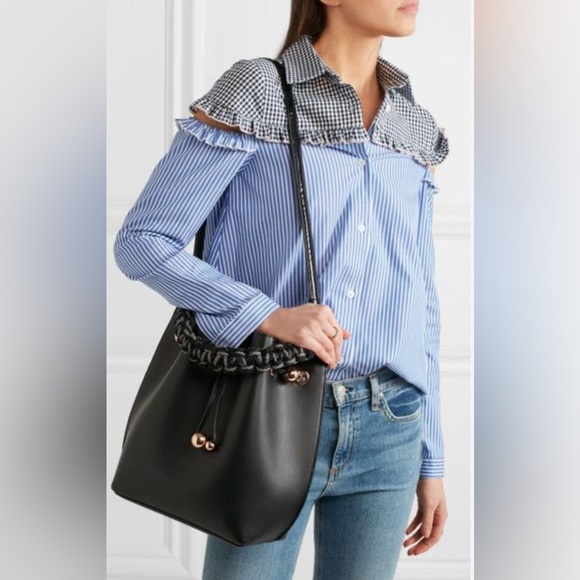 SOPHIA WEBSTER *Romy* black leather large classic bucket satchel bag purse sac - Picture 2 of 15